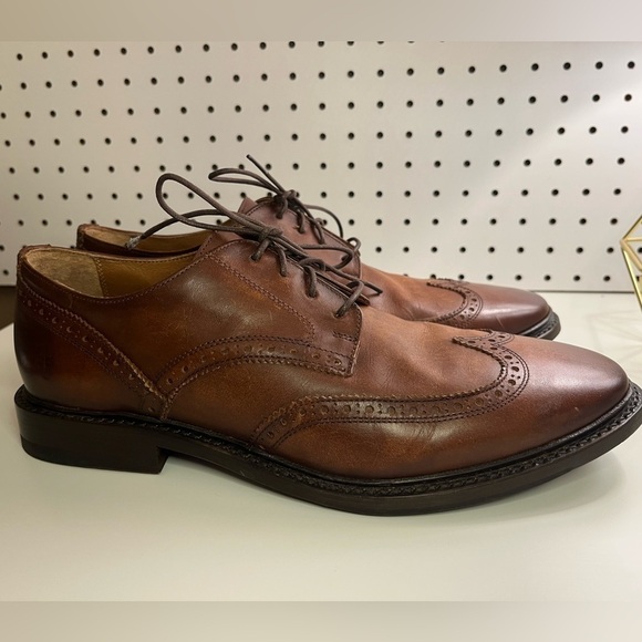 Frye Paul Bal Men\'s Size 10.5 D Shoes Brown Leather Cognac Lace Up Wingtip Derby main image 5